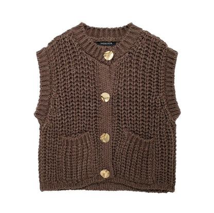 The Aspen Chunky Knit Vest | Soft Sleeveless Sweater for Layering